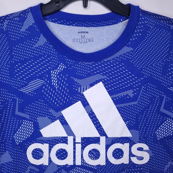 Adidas T Shirt Mens Medium Blue AOP Training - Picture 2 of 11